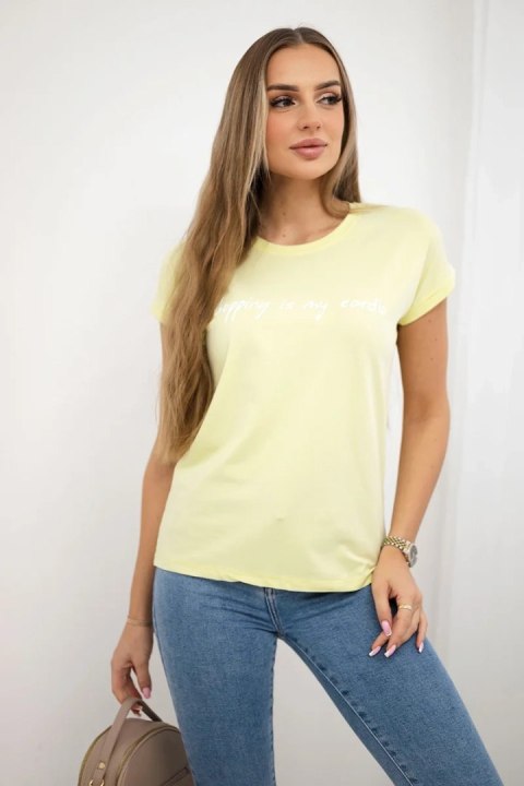 Bluzka Shopping is my cardio jasny żółty