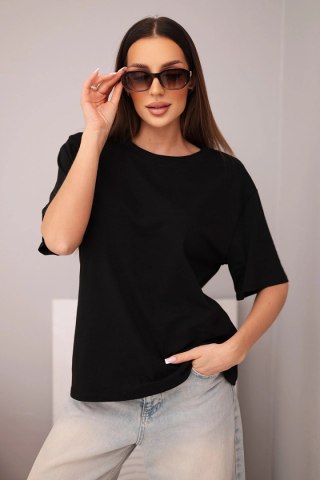 Bluzka damska bawełniana basic z krótkim rękawem czarna