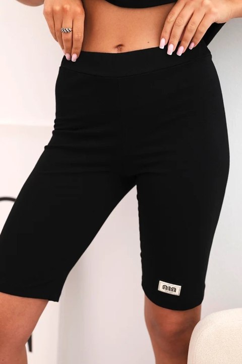 Komplet damski bawełniany z krótkim rękawem i szortami czarny