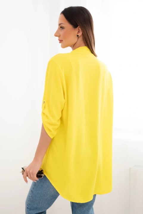 Bluzka z dłuższym tyłem ciemno żółta