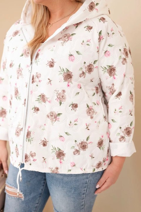 Kurtka damska wiosenna Plus Size w drobnym wzorem w kwiaty fango