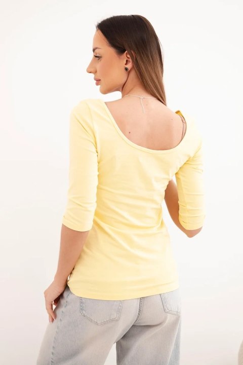 Bluzka okrągły dekolt żółta