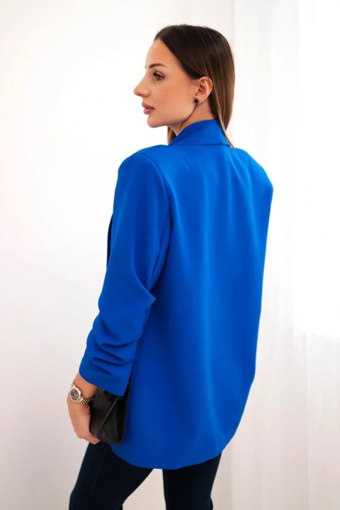 Marynarka z klapami elegancka chabrowy