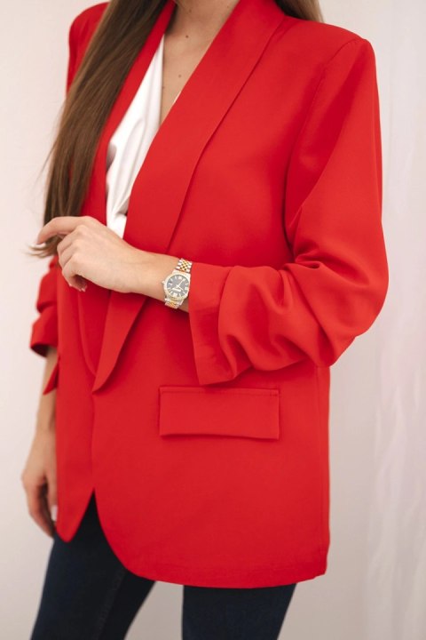 Marynarka z klapami elegancka czerwona