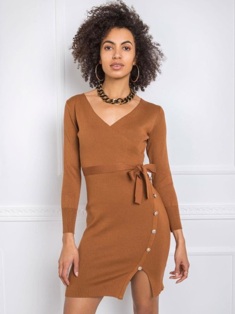 Sukienka EM-SK-PL3965.14P jasny brązowy one size S/M