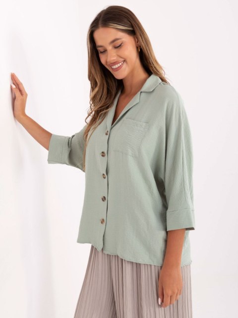 Koszula 328-KS-4062.81 pistacjowy L