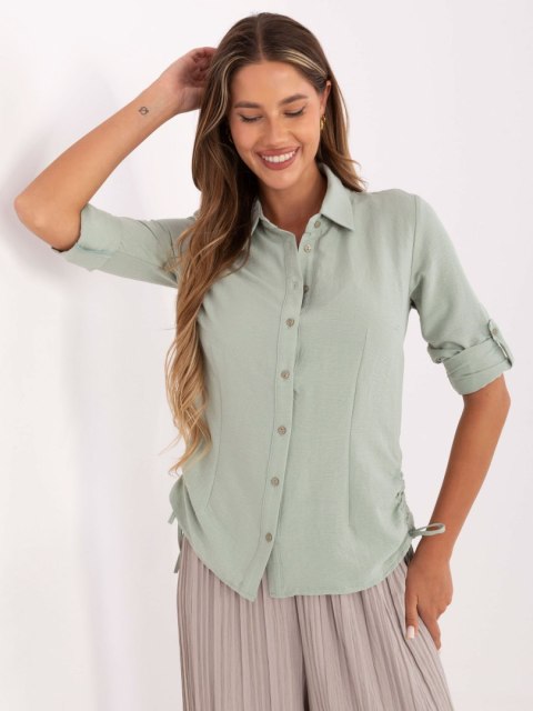 Koszula 328-KS-4054.87 pistacjowy XL