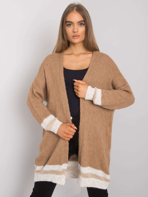 Kardigan TW-SW-BI-A21768.21 camelowy