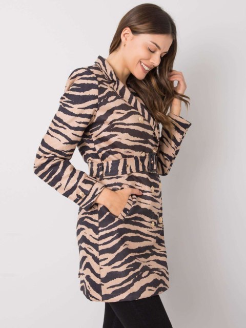 Płaszcz EM-PL-22215.55 czarno-beżowy M