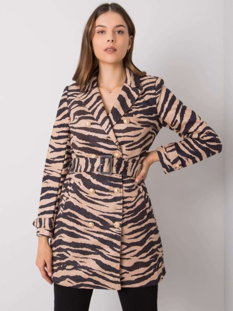 Płaszcz EM-PL-22215.55 czarno-beżowy S