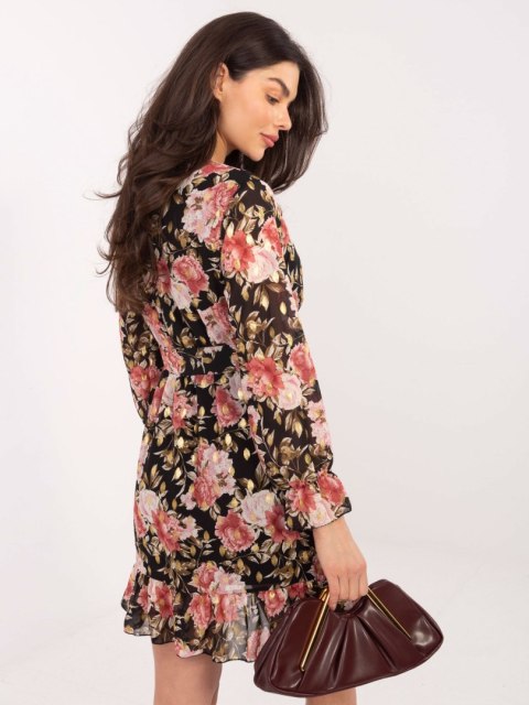 Sukienka DHJ-SK-12220-2.14P czarno-różowy