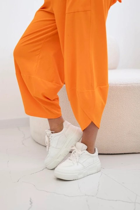 Komplet bawełniany bluzka + spodnie pomarańczowy