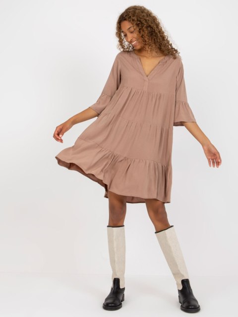 Sukienka D73761M30214A3 ciemny bezowy M