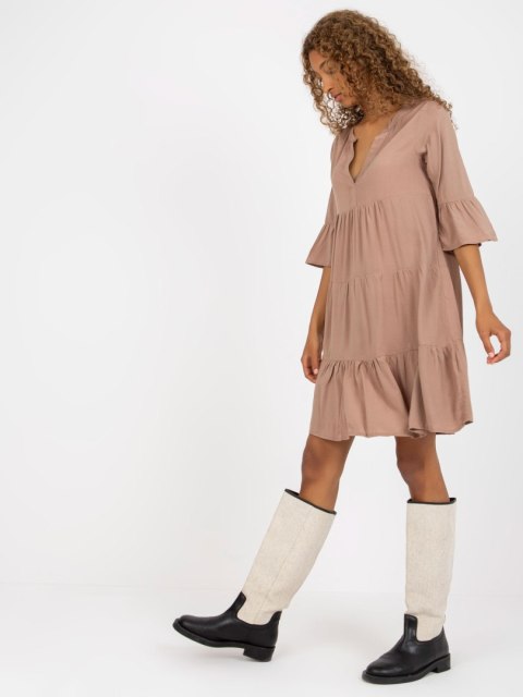 Sukienka D73761M30214A3 ciemny bezowy M