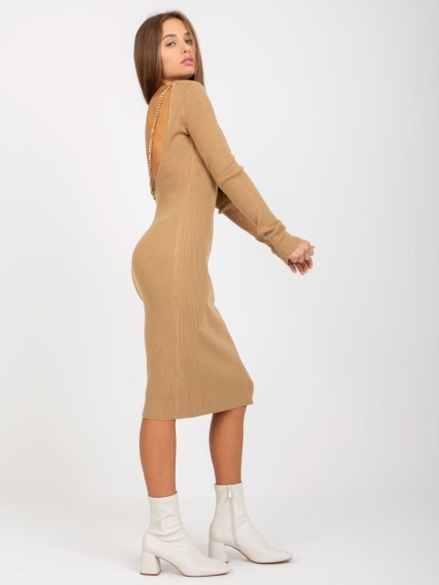 Sukienka NM-SK-NG-2307.06X camelowy L/XL