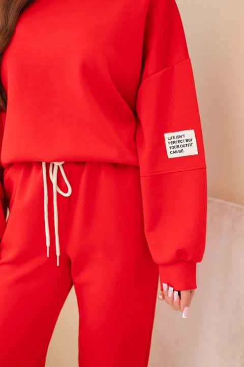 Komplet bluza + spodnie masełko czerwony