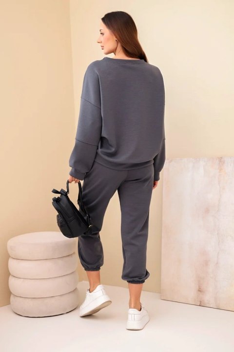 Komplet bluza + spodnie masełko grafitowy
