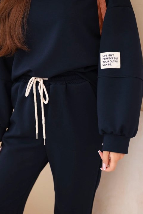 Komplet bluza + spodnie masełko granatowy