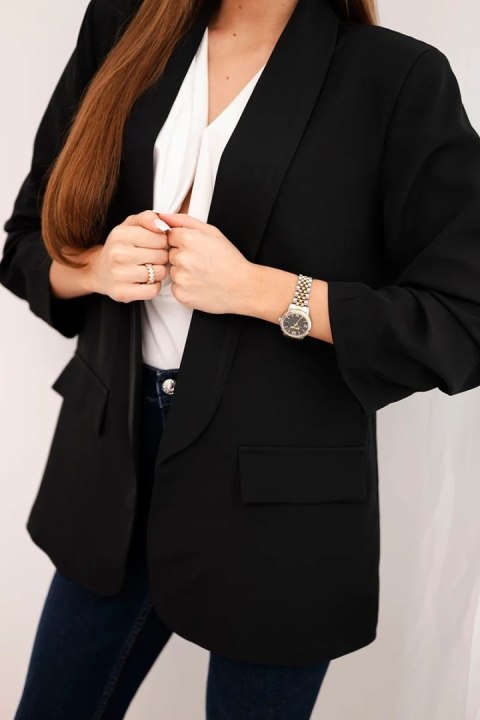 Marynarka z klapami elegancka czarna