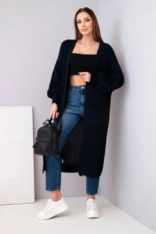 Sweter długi kardigan granatowy