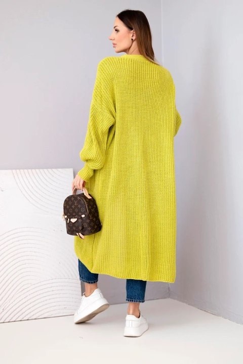 Sweter długi kardigan pistacjowy