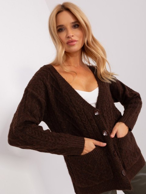 Sweter AT-SW-2358.31 ciemny brązowy