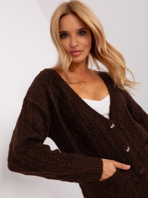 Sweter AT-SW-2358.31 ciemny brązowy