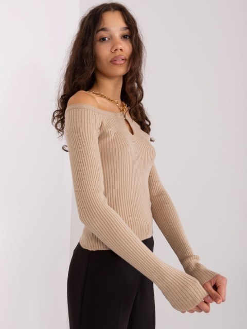 Sweter EM-SW-070921.49 ciemny bezowy S/M