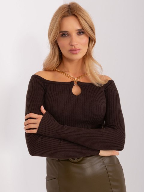 Sweter EM-SW-070921.49 ciemny brązowy M/L