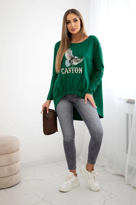 Bluzka damska z orłem i napisem Canyon zielona