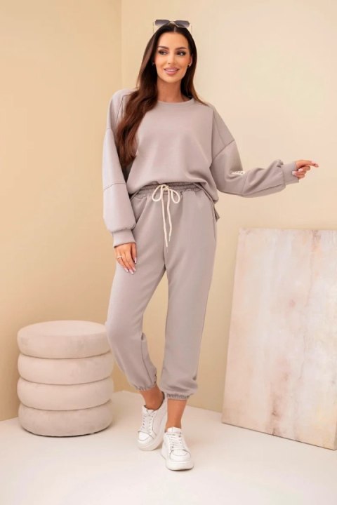 Komplet bluza + spodnie masełko ciemny beżowy