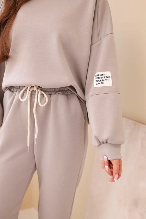 Komplet bluza + spodnie masełko ciemny beżowy