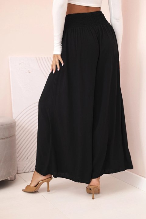 Spodnie damskie wiskozowe z elastycznym pasem czarne