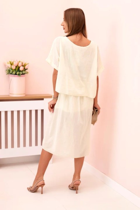 Sukienka damska bawełniana o luźnym fasonie żółta