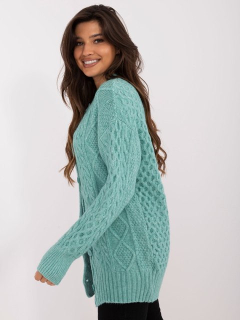 Sweter AT-SW-23525.21 mietowy