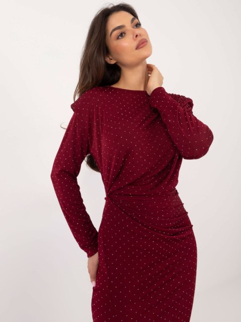 Sukienka DHJ-SK-18206.67 bordowy