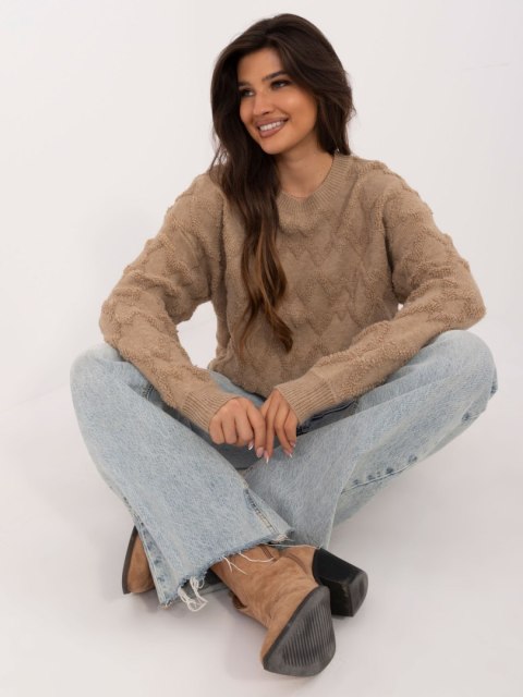 Sweter AT-SW-2361.61 ciemny bezowy