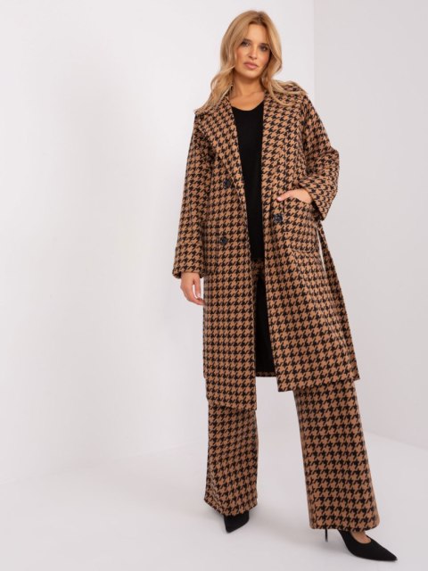 Płaszcz LK-PL-509407.96P camelowy S/M