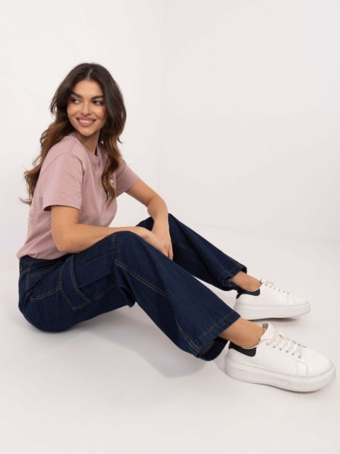 Spodnie jeans D80016BD62458D282 granatowy L