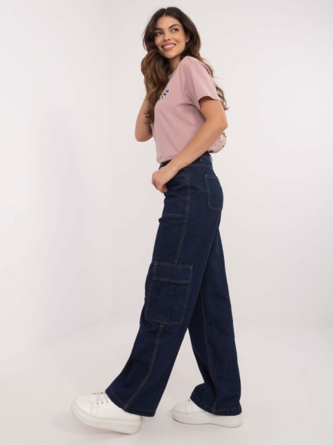 Spodnie jeans D80016BD62458D282 granatowy S