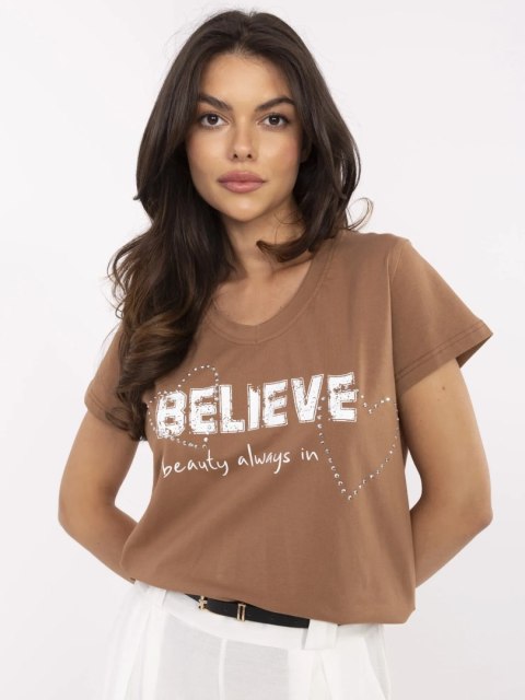 T-shirt CLM-TS-1726.87 jasny brązowy S