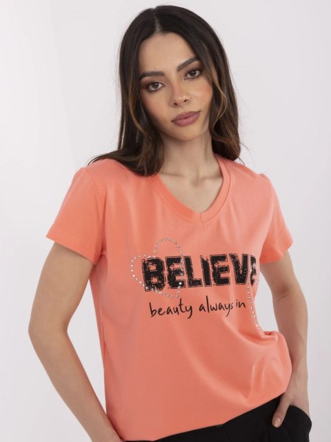 T-shirt CLM-TS-1726.87 koralowy XL
