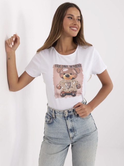 T-shirt NM-TS-NG25285.74P biało-beżowy