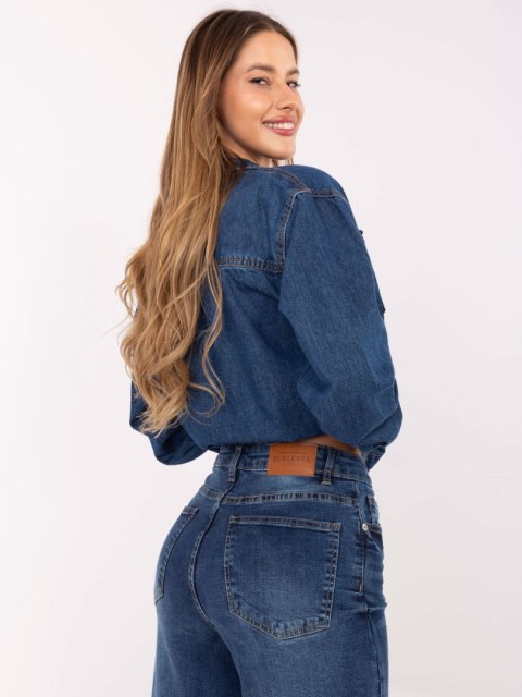 Spodnie D85083BI62544D295 ciemny niebieski S