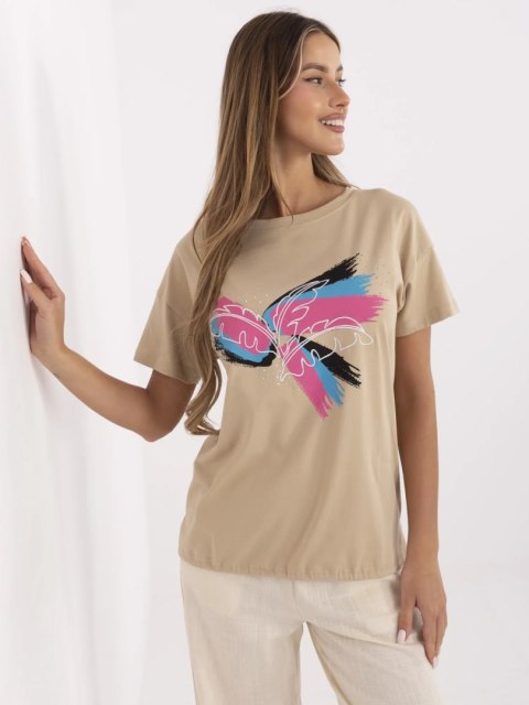 T-shirt CLM-TS-1019.79 camelowy S