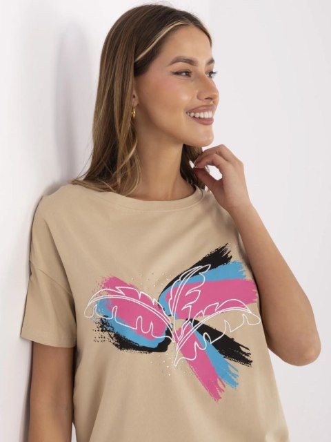 T-shirt CLM-TS-1019.79 camelowy S