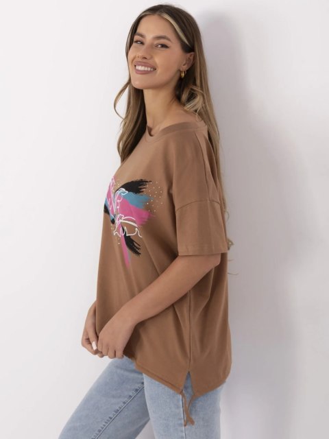T-shirt CLM-TS-1019.79 jasny brązowy S