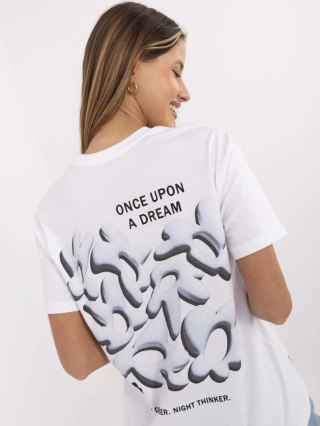 T-shirt D12022AC02705A biało-niebieski M