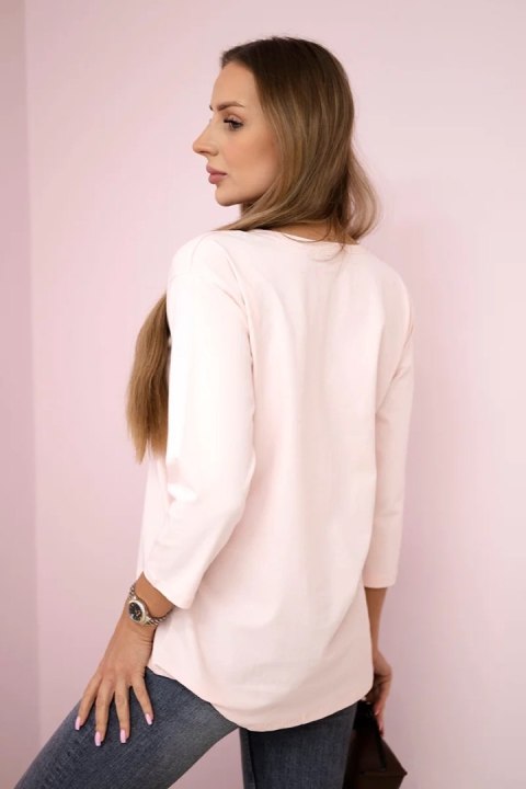 Bluzka z nadrukiem Summer Girl pudrowy róż