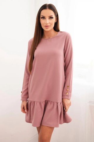 Sukienka z falbaną ciemny róż